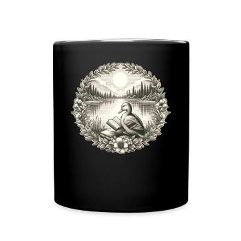Duck Wilderness Buchlesung Full Moon Lake - Tasse einfarbig - Schwarz - Vorne