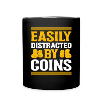 Coin Collectors Numismatics Collecting Coins - Full Colour Mug - black - Front