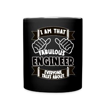Ingenieur Lustiger Spruch Geschenkidee - Tasse einfarbig - Schwarz - Vorne