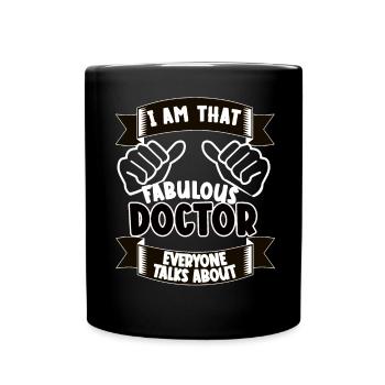 Doktor Lustiger Spruch Geschenk - Tasse einfarbig - Schwarz - Vorne