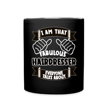 coiffeur drôle dicton cadeau - Mug uni - noir - Devant