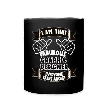 Graphic Designer Funny Saying Gift - Full Colour Mug - black - Front