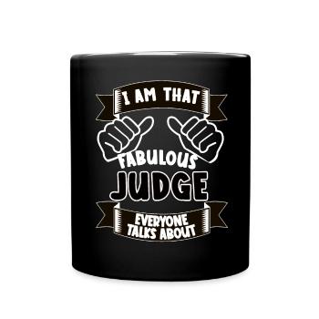 Richter Lustiger Spruch Geschenkidee - Tasse einfarbig - Schwarz - Vorne