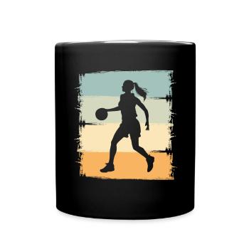 Basketball Basketballerin Frauen Basketball - Tasse einfarbig - Schwarz - Vorne
