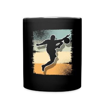 Fußball Fußballer - Tasse einfarbig - Schwarz - Vorne