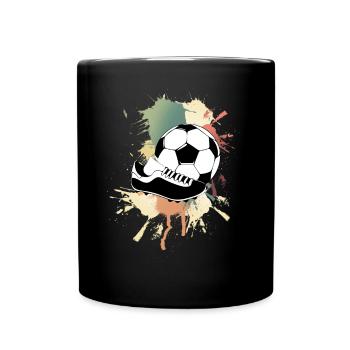 Joueur de football Joueur de football Splash de couleur - Mug uni - noir - Devant