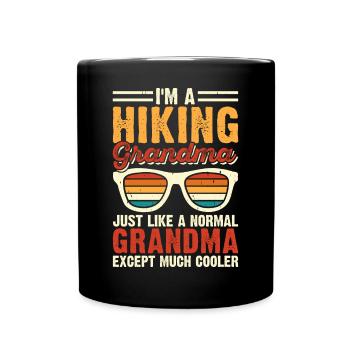 Hiking Grandma - Tasse einfarbig - Schwarz - Vorne