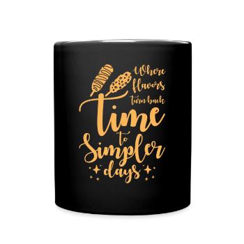 Il est temps de passer à des jours plus simples Nostalgie du chien de maïs - Mug uni - noir - Devant