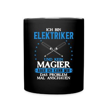 Electrician More than just spark magic - Full Colour Mug - black - Front