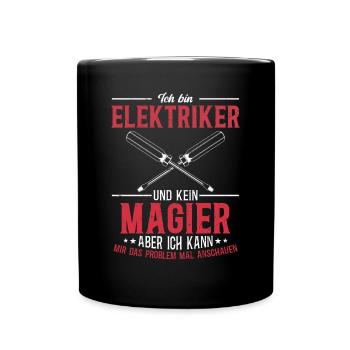 Electrician More than just spark magic - Full Colour Mug - black - Front
