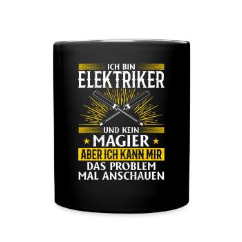 Electrician More than just spark magic - Full Colour Mug - black - Front