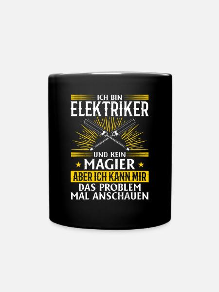 Elektriker Mehr als nur Funkenzauber - Tasse einfarbig - Schwarz