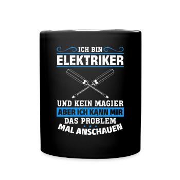 Electrician More than just spark magic - Full Colour Mug - black - Front