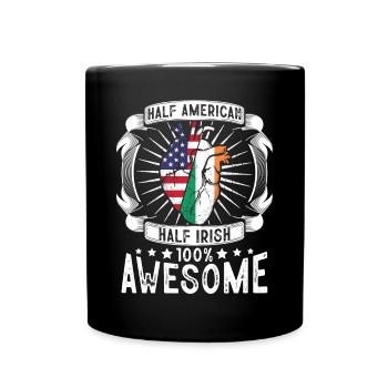 Irlande États-Unis Drapeau - moitié américain moitié irlandais - Mug uni - noir - Devant