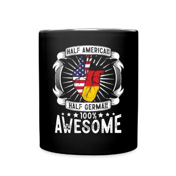 Allemagne États-Unis Drapeau - moitié américain moitié allemand - Mug uni - noir - Devant