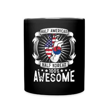 Corée du Sud Drapeau des États-Unis - moitié américain moitié coréen - Mug uni - noir - Devant
