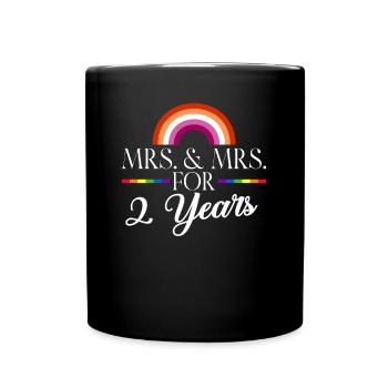 Mme et Mme Depuis 2 ans Gay Pride Gay Marriag - Mug uni - noir - Devant