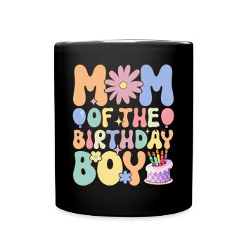 Mère de Fille D’anniversaire Groovy Maman Famille M - Mug uni - noir - Devant
