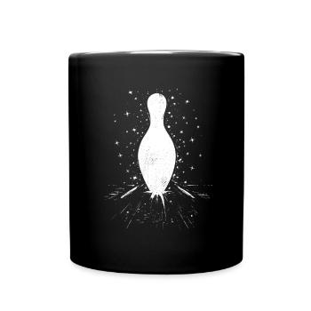 Bowling Pin Zeichnung - Tasse einfarbig - Schwarz - Vorne