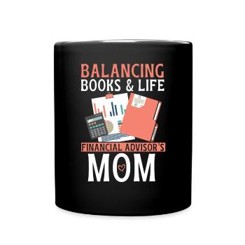 Maman d’un conseiller financier Gestion de l’argent - Mug uni - noir - Devant