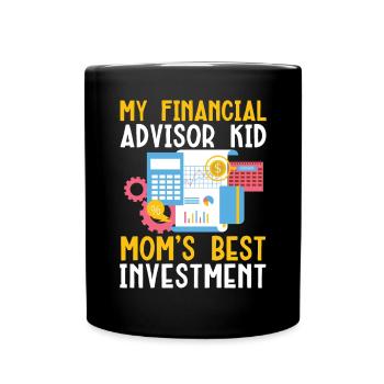 Maman d’un conseiller financier Gestion de l’argent - Mug uni - noir - Devant