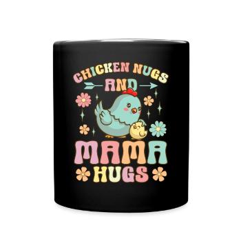 Nugs de poulet Mama Hugs Groovy Croquettes de poulet Chic - Mug uni - noir - Devant