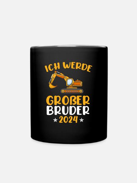 Je vais être un excavateur grand frère en 2024 - Mug uni - noir