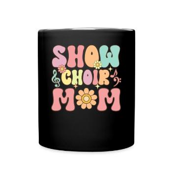 Show Choir Mom Groovy Singer Chanteur Chanteur Choriste - Mug uni - noir - Devant