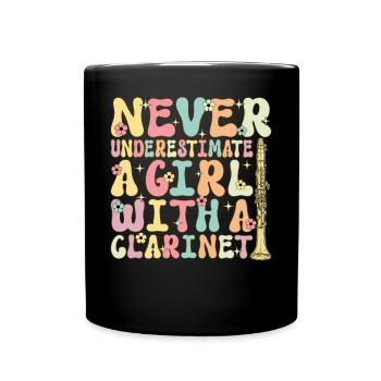 Une fille avec une clarinette Groovy Clarinetis - Mug uni - noir - Devant