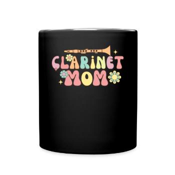 Klarinettenmama Groovy Clarinetist - Tasse einfarbig - Schwarz - Vorne