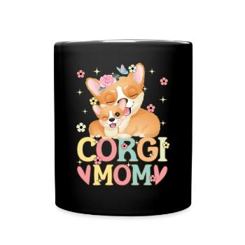 Corgi Maman Groovy Chien Maman - Mug uni - noir - Devant