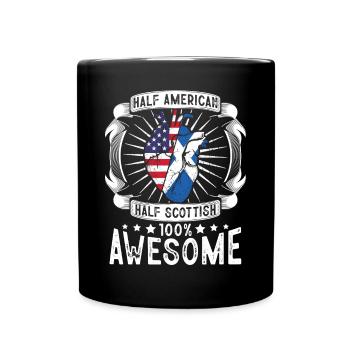 Drapeau de l’Écosse et des États-Unis - moitié américain, moitié écossais - Mug uni - noir - Devant