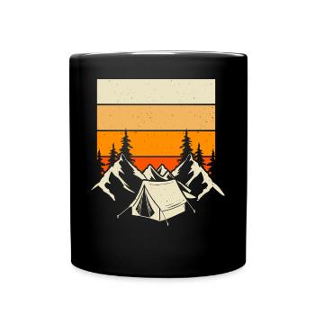 Tentes de camping - Mug uni - noir - Devant