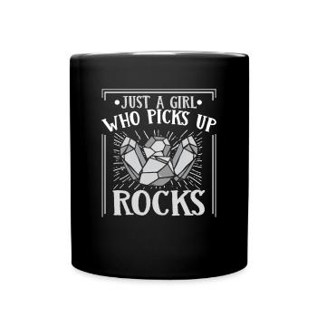 Juste une fille qui ramasse des roches géologue minéral - Mug uni - noir - Devant