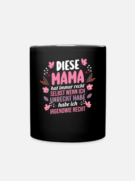 Mutter Muttertag Mama - Tasse einfarbig - Schwarz
