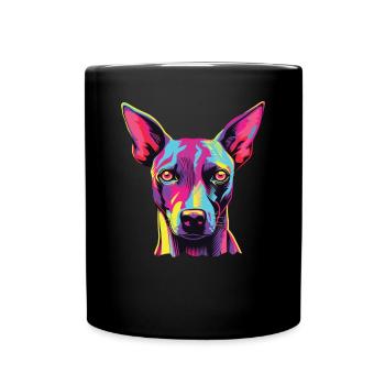 Aquarelle colorée américaine glabre - Mug uni - noir - Devant