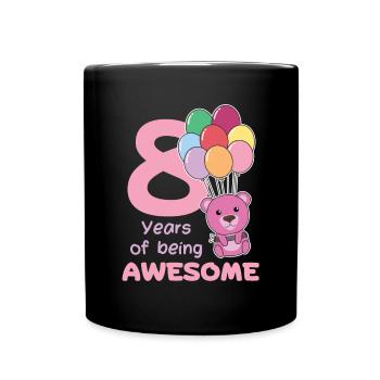 Ours pour les enfants de 8 ans de huit ans - Mug uni - noir - Devant