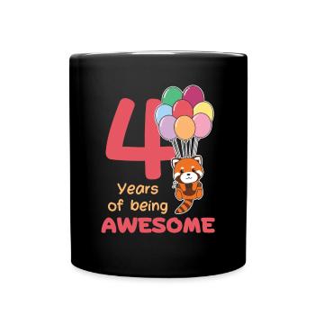 Panda roux pour les enfants de 4 ans - Mug uni - noir - Devant