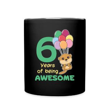 Meerkat for 6th birthday children six years - Full Colour Mug - black - Front