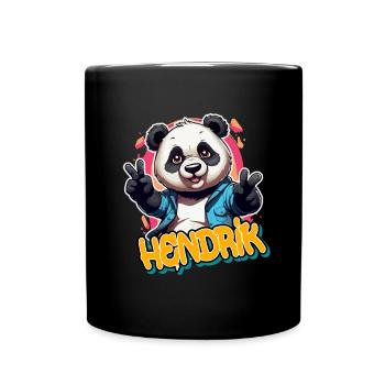 HENDRIK - Beau nom de garçon avec Panda cool - Mug uni - noir - Devant