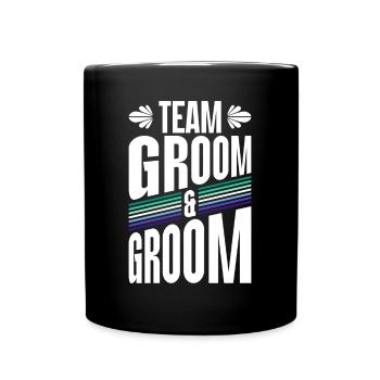 Team Groom & Groom Gay Pride Wedding Homo - Full Colour Mug - black - Front