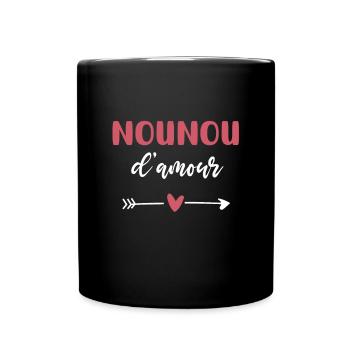 nounou d'amour coeur - Mug uni - noir - Devant