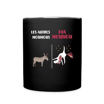 Nanny Einhorn Lustiger Humor - Tasse einfarbig - Schwarz - Vorne