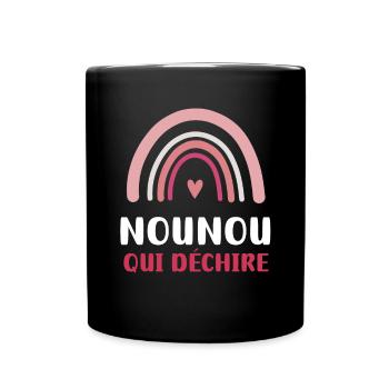 nounou qui déchire arc-en-ciel - Mug uni - noir - Devant