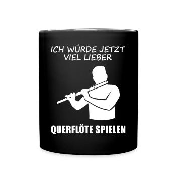 Je préfère jouer de la flûte musicienne en disant - Mug uni - noir - Devant
