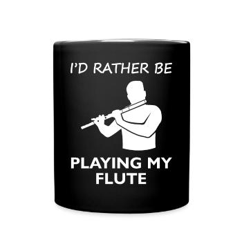 Je préfère jouer de la flûte musicienne en disant - Mug uni - noir - Devant