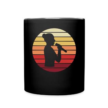 Sängerin Sonnenuntergang Melodie - Tasse einfarbig - Schwarz - Vorne