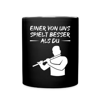 Superior Flutist Saying Gift - Full Colour Mug - black - Front