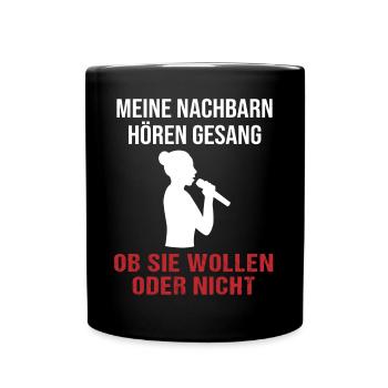 Voisins chantants vont questionner - cadeau - Mug uni - noir - Devant
