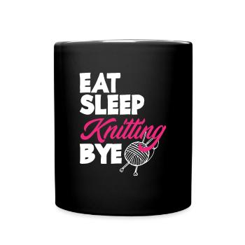 Lustiges Stricken Stricknadel Geschenk - Tasse einfarbig - Schwarz - Vorne